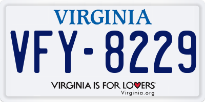 VA license plate VFY8229