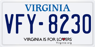 VA license plate VFY8230