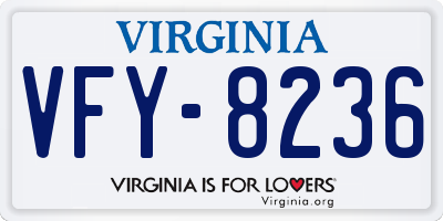 VA license plate VFY8236
