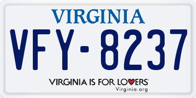 VA license plate VFY8237
