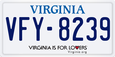 VA license plate VFY8239