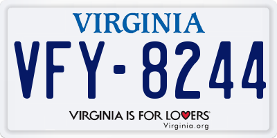 VA license plate VFY8244
