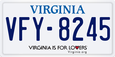 VA license plate VFY8245