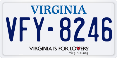 VA license plate VFY8246