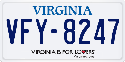 VA license plate VFY8247