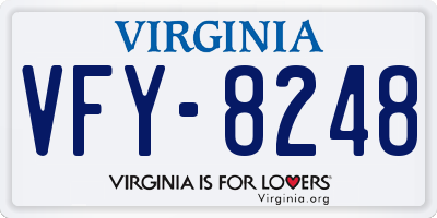 VA license plate VFY8248