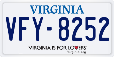 VA license plate VFY8252