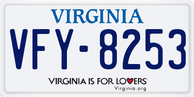 VA license plate VFY8253