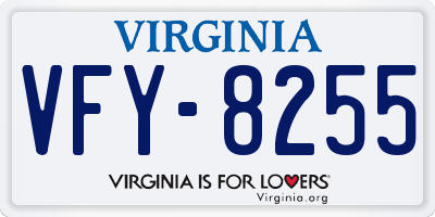 VA license plate VFY8255
