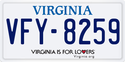 VA license plate VFY8259