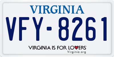 VA license plate VFY8261