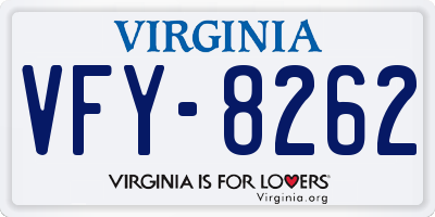 VA license plate VFY8262