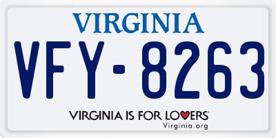 VA license plate VFY8263