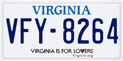 VA license plate VFY8264