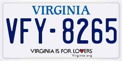 VA license plate VFY8265
