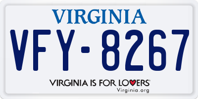 VA license plate VFY8267
