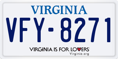 VA license plate VFY8271