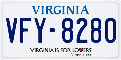 VA license plate VFY8280