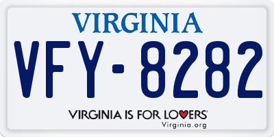 VA license plate VFY8282