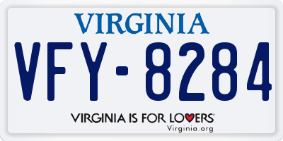 VA license plate VFY8284