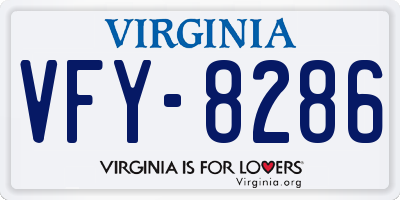 VA license plate VFY8286