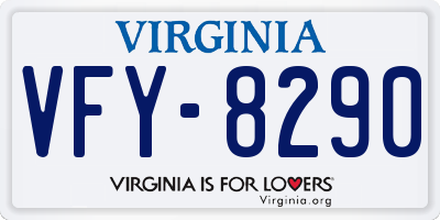 VA license plate VFY8290