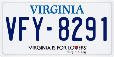 VA license plate VFY8291