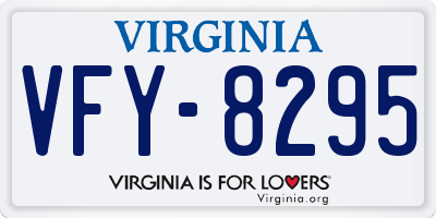 VA license plate VFY8295