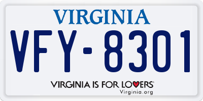 VA license plate VFY8301