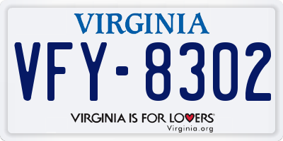 VA license plate VFY8302
