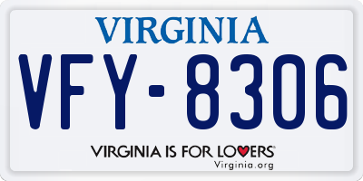 VA license plate VFY8306