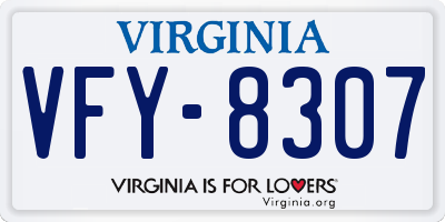 VA license plate VFY8307