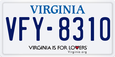 VA license plate VFY8310
