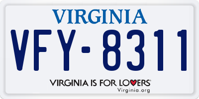 VA license plate VFY8311