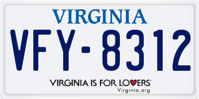 VA license plate VFY8312