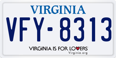 VA license plate VFY8313