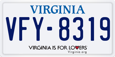 VA license plate VFY8319
