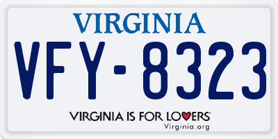 VA license plate VFY8323
