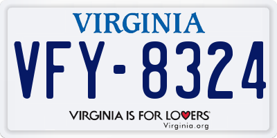 VA license plate VFY8324