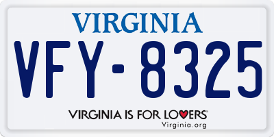 VA license plate VFY8325