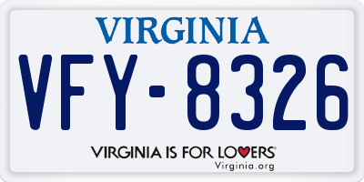 VA license plate VFY8326