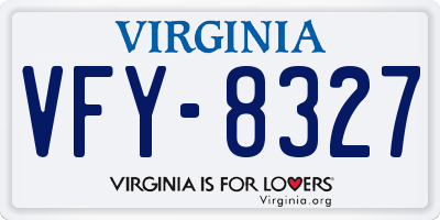 VA license plate VFY8327