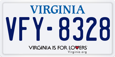 VA license plate VFY8328