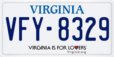 VA license plate VFY8329