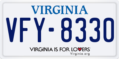 VA license plate VFY8330