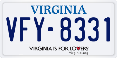 VA license plate VFY8331