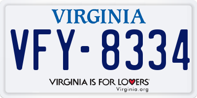 VA license plate VFY8334