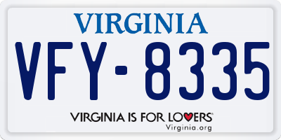 VA license plate VFY8335