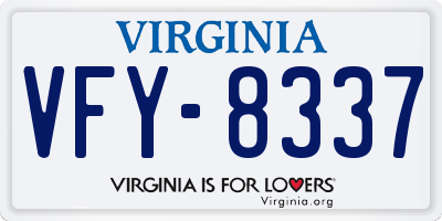 VA license plate VFY8337