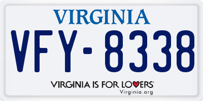 VA license plate VFY8338
